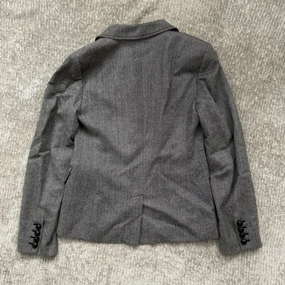 J.Crew Women’s Wool Herringbone Blazer Gray Size 8 Classic Work Jacket - Picture 4 of 8